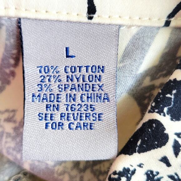 Coral Bay Cream Black Tropical Print Lightweight Spring/Summer Jacket Size L - Picture 10 of 11